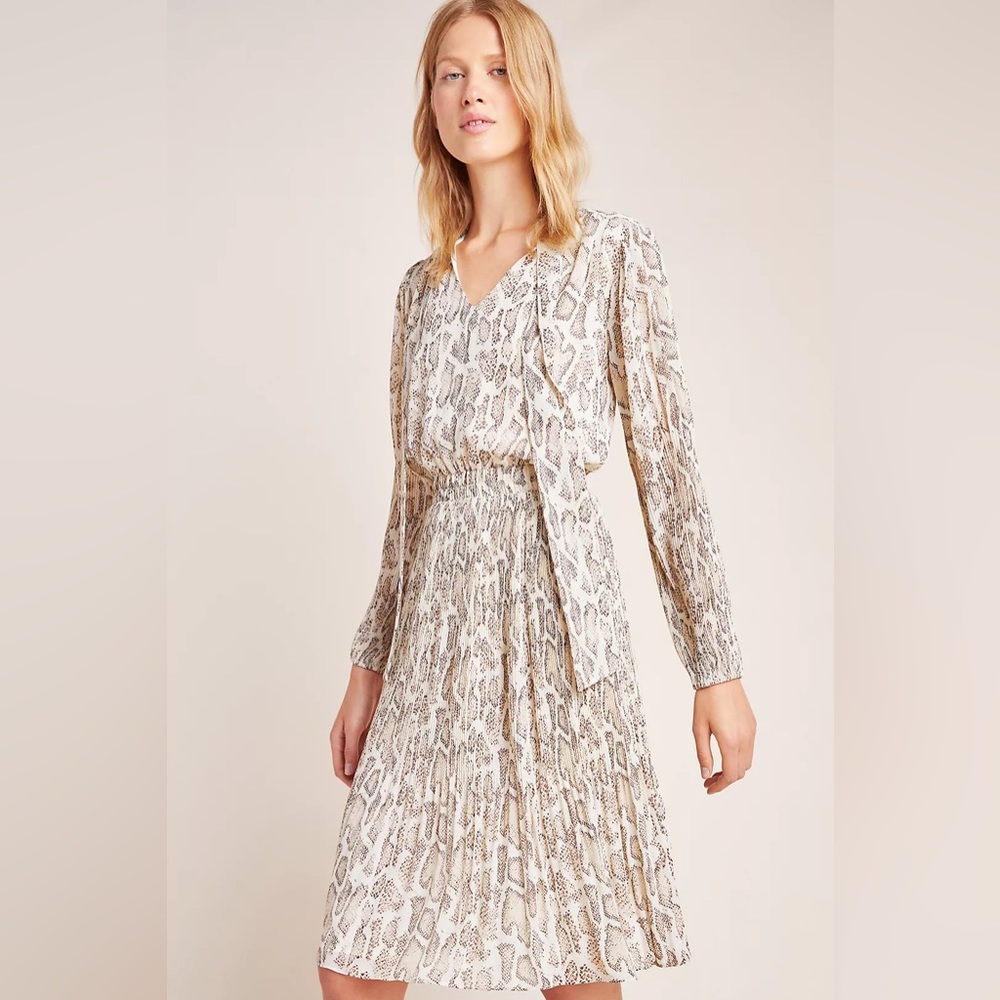 Anthropologie | Olivia Snake-Printed Midi Dress